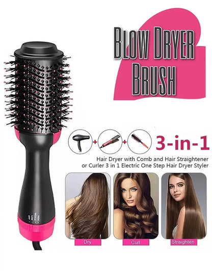 3 in 1 Hair Dryer Brush | Dry,  Straighten & Curl