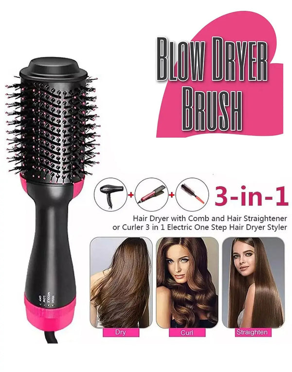 3 in 1 Hair Dryer Brush | Dry,  Straighten & Curl