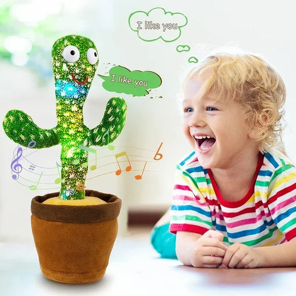 Dancing Cactus Toy with Muffler Hat | Singing & Wiggling Musical Plush