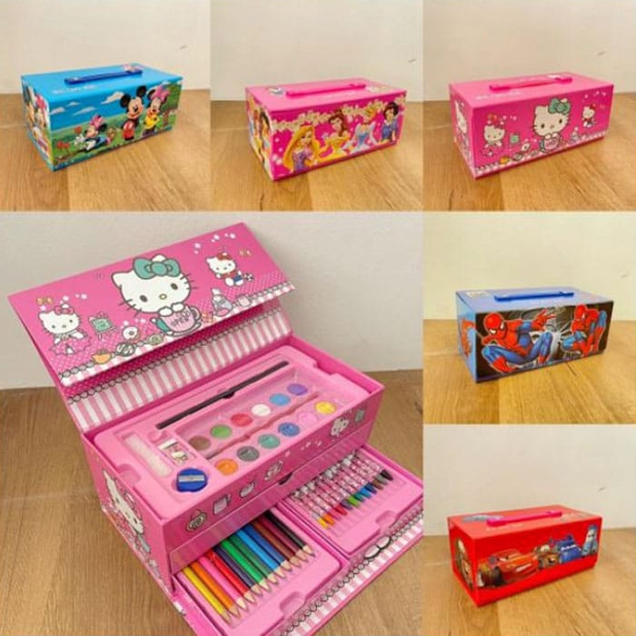 Multi-Color 54-Piece Kids Art Set with Drawers – Pens, Pencils & Paints