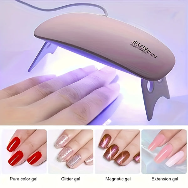 UV LED Nail Lamp 6W – Mini, Durable, Stylish with Timer, Smooth Finish