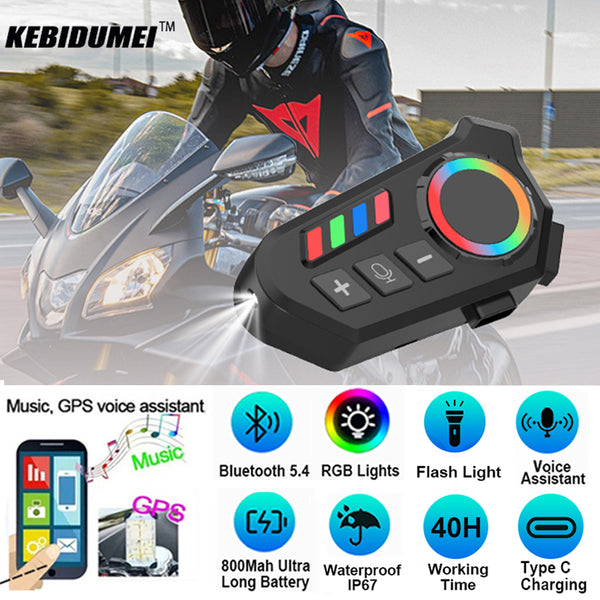 Helmet Wireless Earphone K06A – Bluetooth Intercom Headset with RGB & Noise Reduction